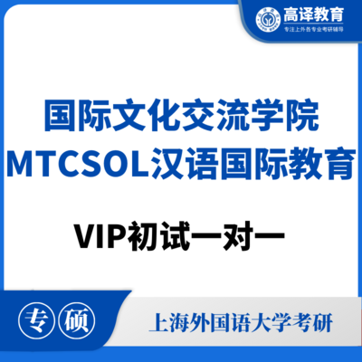 上外MTCSOL汉语国际教育：VIP初试一对一