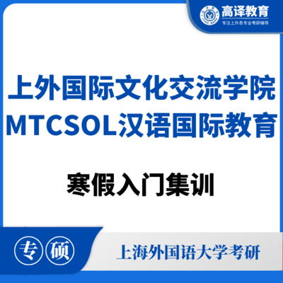 上外MTCSOL汉语国际教育：寒假入门集训