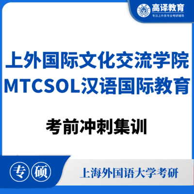 上外MTCSOL汉语国际教育：考前冲刺集训