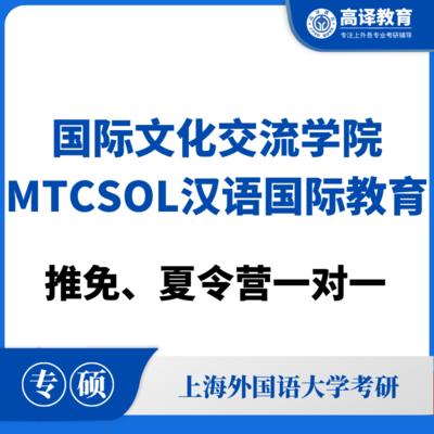 上外MTCSOL汉语国际教育：推免、夏令营一对一