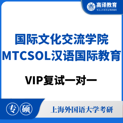 上外MTCSOL汉语国际教育：VIP复试一对一